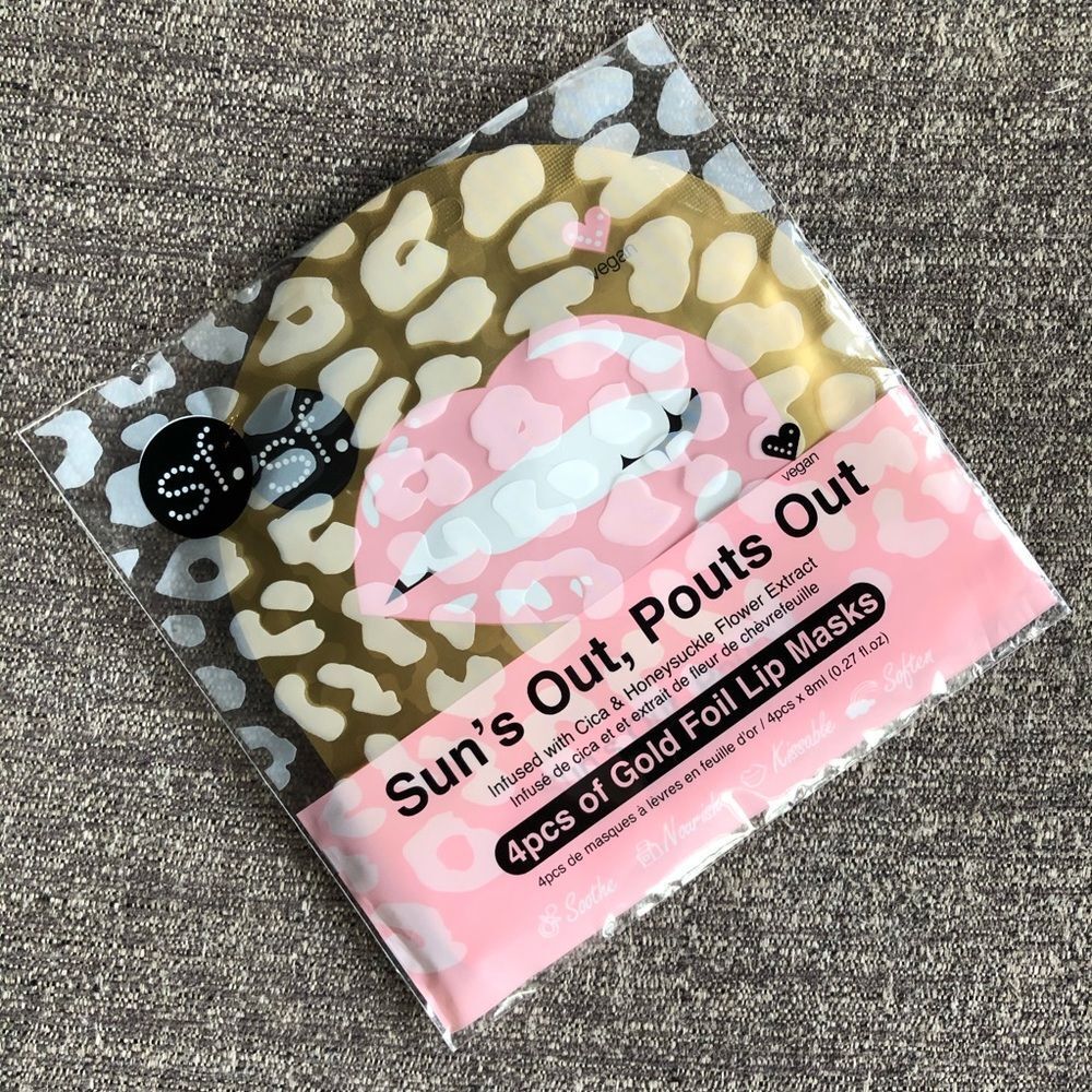 SFGLOW Sun’s Out, Pouts Out Gold Foil Lip Mask x4 - Picture 2 of 4